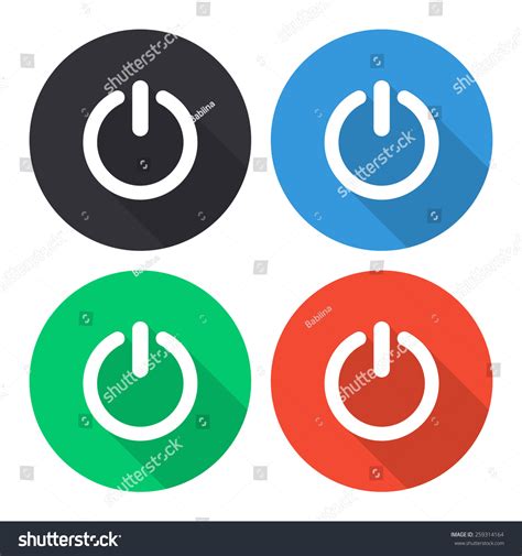 Turn Off Vector Icon Coloredgray Blue Stock Vector Royalty Free 259314164