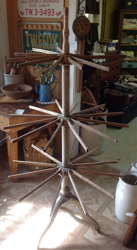 The rack arms are made out of stair rail balusters cut down to fit the base board that keeps everything well attached to the wall. Antique Folding Wood Farm Primitive Clothes Drying Rack ...