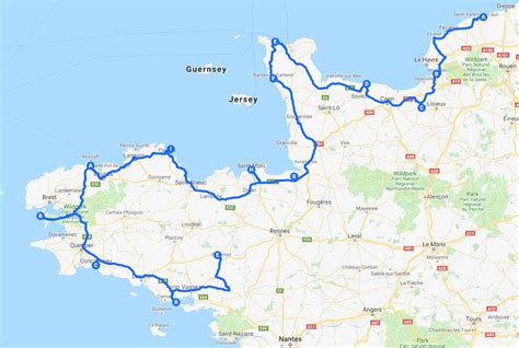 Kaart Bretagne Frankrijk Kaart