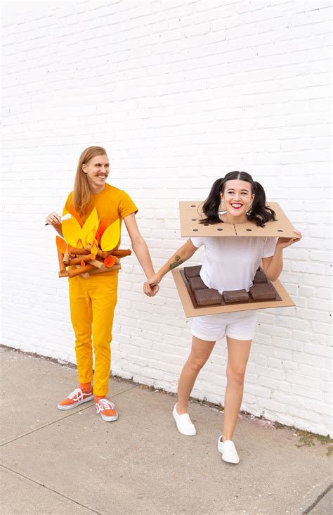 diy campfire and s mores couples costume