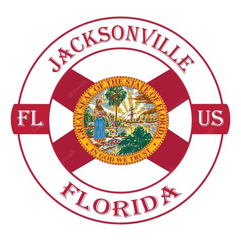 Jacksonville Florida Flag Usa Travel Souvenir Seal Badge Sticker Logo