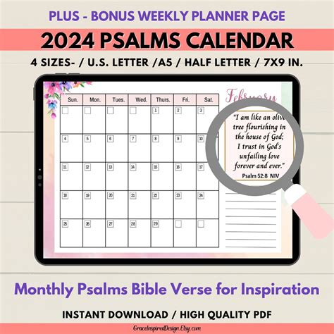 Printable Calendar Bible Verse Calendar Printable Monthly