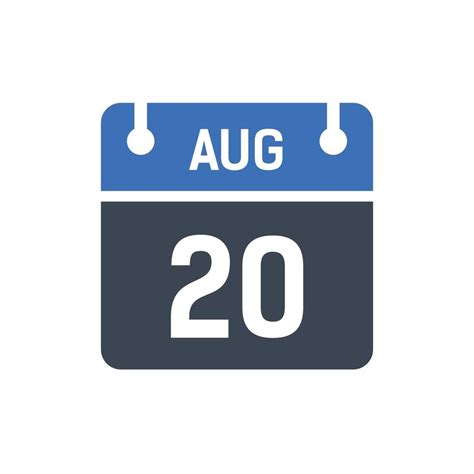 August 20 Calendar Icon Date Icon 5260687 Vector Art At Vecteezy