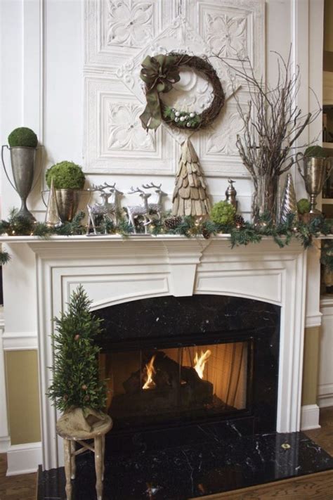 Go ahead and get the pink tinsel and the pink ornaments. DIY Christmas Mantel and Decor Ideas - landeelu.com