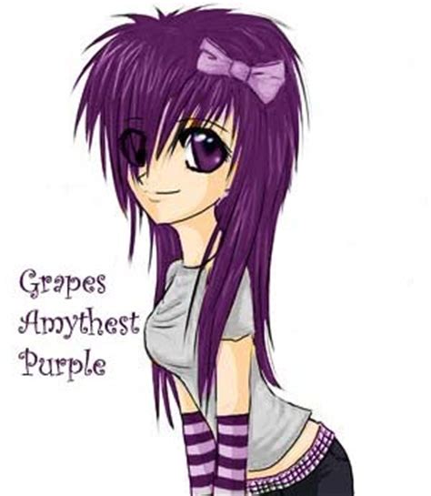 Maybe you would like to learn more about one of these? Post a picture of an anime character with purple hair or eyes :3 - Anime Answers - Fanpop