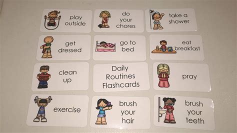 Truth Of The Talisman Daily Routine Flashcards For Toddlers Printable