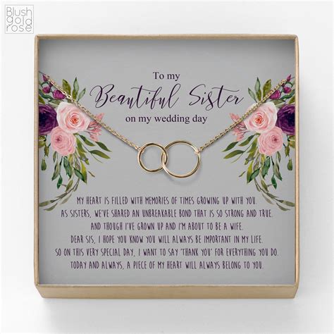 Sister of the Bride Gift Interlocking Circles Necklace | Etsy | Bride