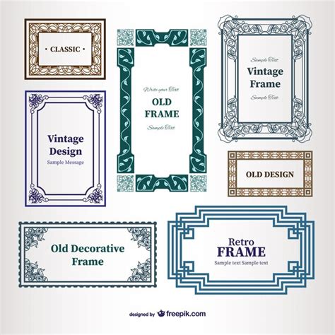 Vintage Decorative Frames Free Vector
