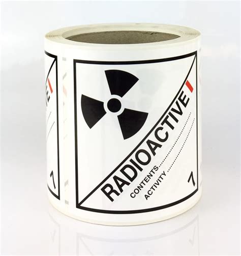Class 7 Labels Radioactive Label White I 100mm X 100mm Rolls