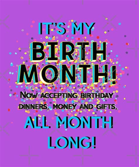 Its My Birth Month Design All Months Birthday By Gryffingear Redbubble