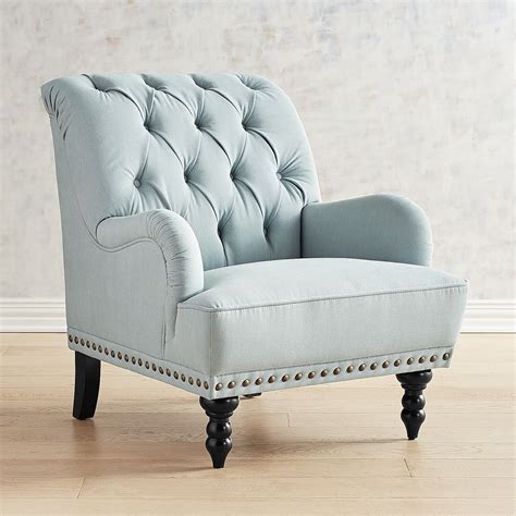 Covered in a soft to the touch 100% polyester velvet fabric. Chas Pierformance™ Sky Blue Armchair | Light blue armchair ...