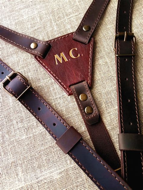 Leather Suspenders Personalized Leather Suspenders Wedding Etsy