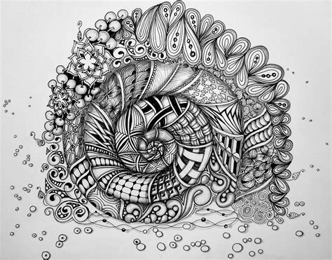 Zentangle Spiral Zentangle Tangled Doodles