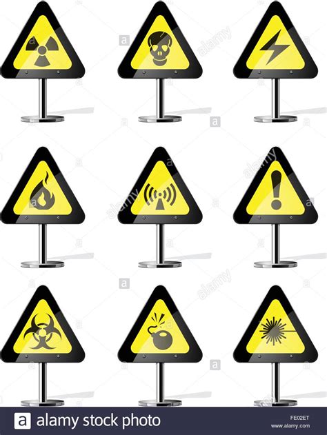 Hazard Sign Icons Stock Vector Image Art Alamy