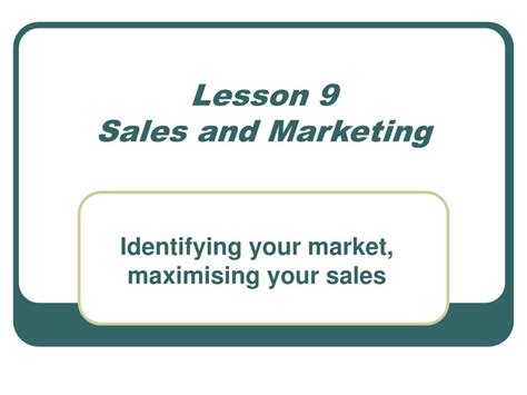 Ppt Lesson 9 Sales And Marketing Powerpoint Presentation Free