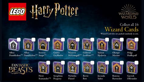 Lego Harry Potter Wizard Cards Checklist