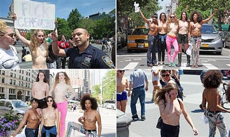 Topless Women Inspired By Scout Willis Take To New York Streets Daily Mail Online