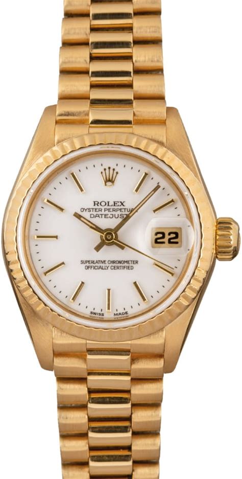 Buy Used Rolex Ladies President 69138 Bobs Watches Sku 147160