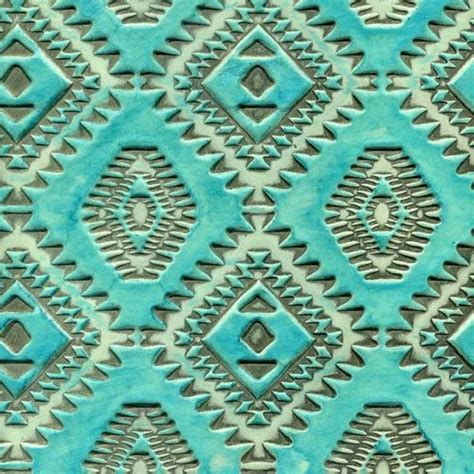 Aztec Turquoise Aztec Leather Hide Color