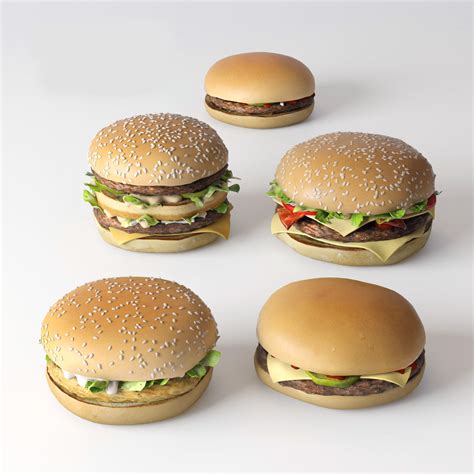 Burger Collection 3d Model Cgtrader