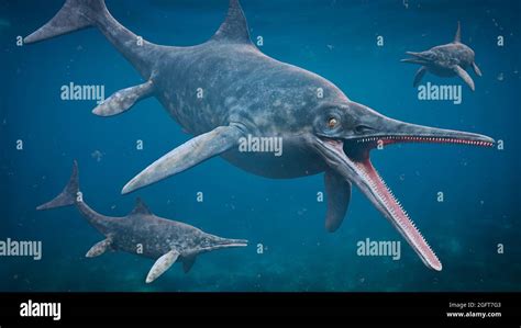 Ichthyosaurus Large Marine Reptile Carnivore Hi Res Stock Photography