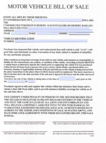 Free Colorado DMV Bill of Sale Form | PDF | Word (.doc)