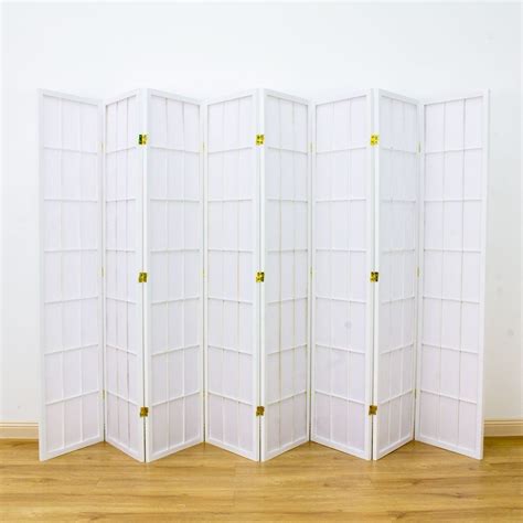 Shoji Room Divider Screen White 8 Panel Home Storage And Living