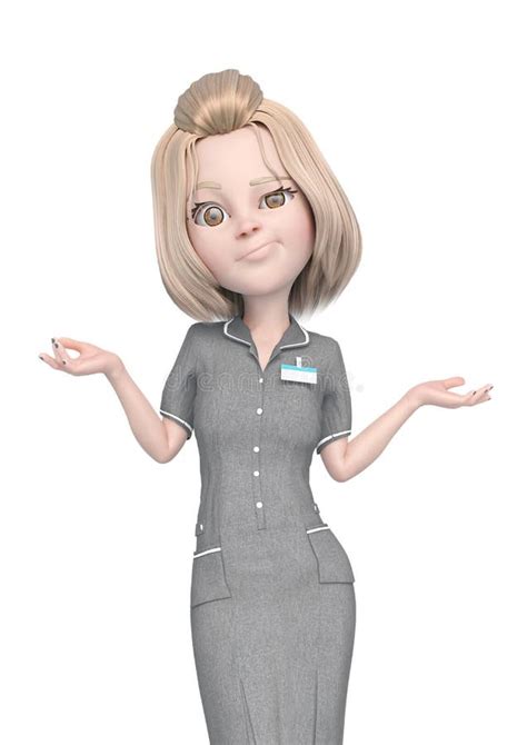 blond nurse cartoon wearing mask is happy with copy space stock illustration illustration of