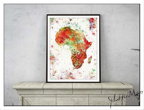 Africa Map Map Art Vintage Map Watercolor Map Map By Splattermaps