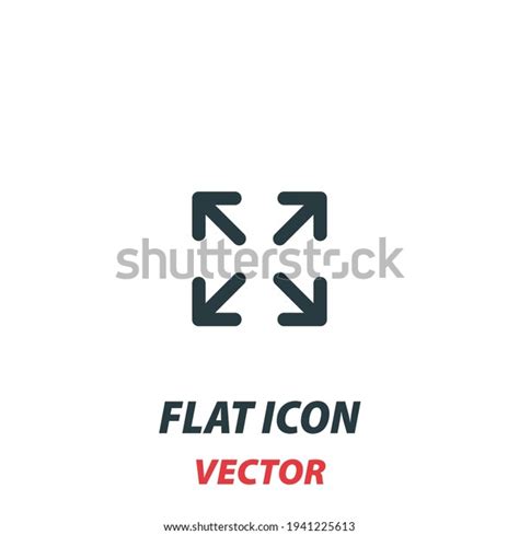 Expand Full Screen Icon Flat Style Stock Vector Royalty Free