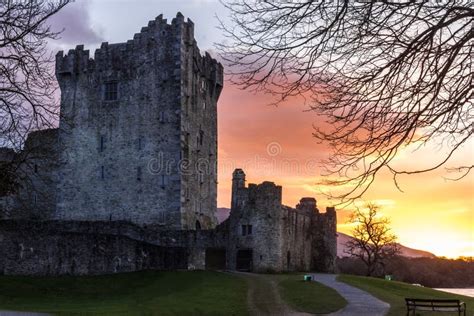 Ross Castle At Sunset Killarney Ireland Stock Photo Image Of Dusk