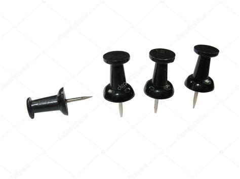 Macro Image Of Black Push Pins Isolated — Stock Photo © Arogant 2088799