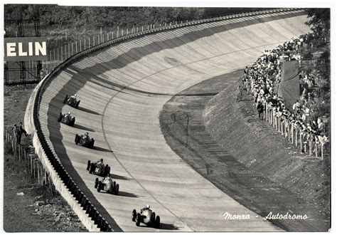 1955 Xxvi Gran Premio Ditaliamonza Postcard Of Monza Banking