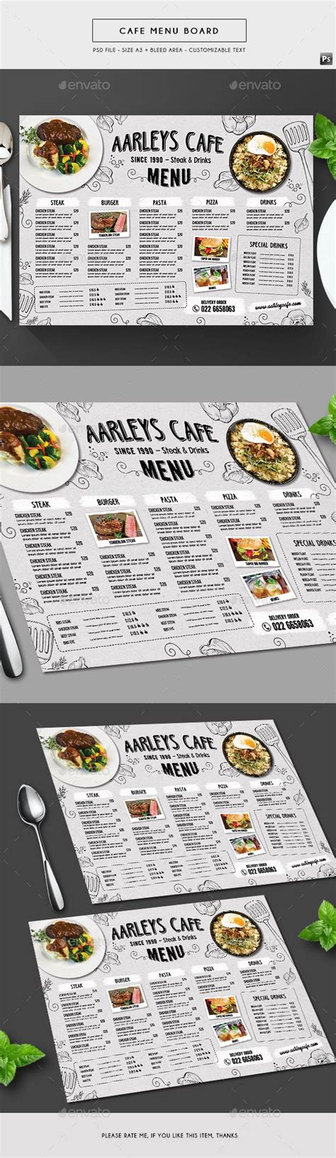 Doodle Cafe Menu Board Food Menus Print Templates Download Here