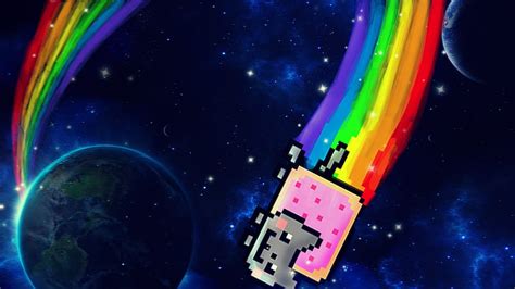 Hd Wallpaper Rainbow Pet Digital Wallpaper Furry Nyan Cat Broken