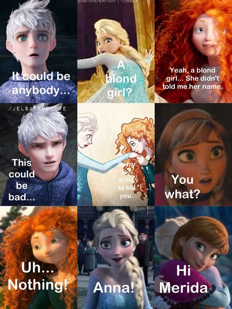 Another Jelsa Story Part 3 Merida Elsa Jack Frost Anna Rapunzel Hiccup Disney Jokes