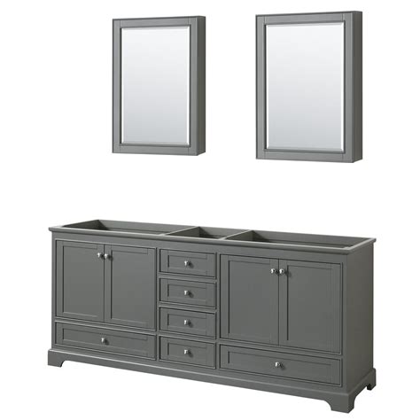 Within gray medicine cabinets we carry products in medium, small and large size with various features. Wyndham Collection Deborah 79 in. W x 21.625 in. D Vanity Cabinet with Medicine Cabinets in Dark ...