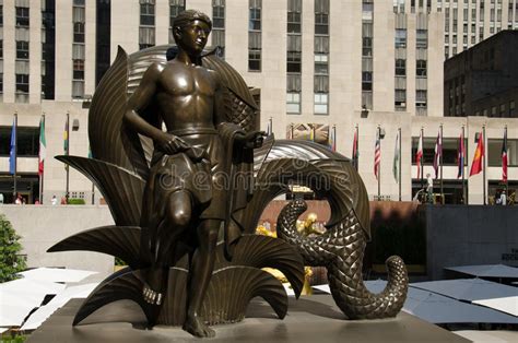 De Jeugd En Prometheus Bij Rockefeller Plein De Stad Van New York