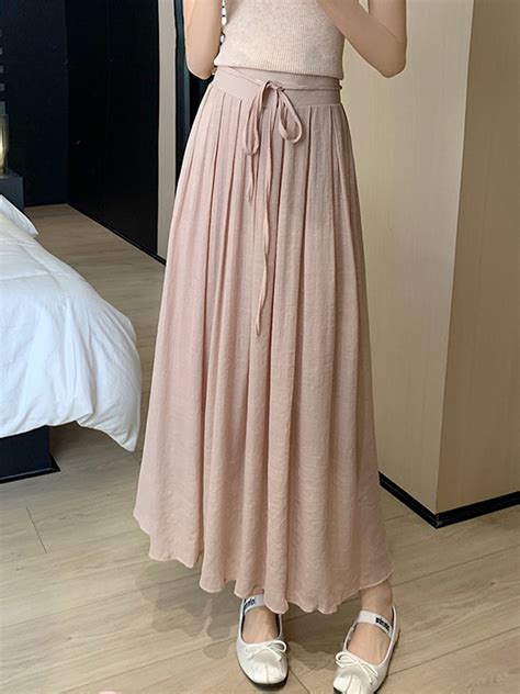 TIGENA Cotton Linen Long Skirt For Women 2023 Summer Korean Simple Sold