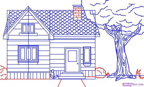 How To Draw A House Step By Step Buildings Landmarks And Places Free