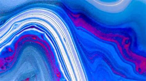 Wallpaper Paint Liquid Fluid Art Stains Blue Lines Hd