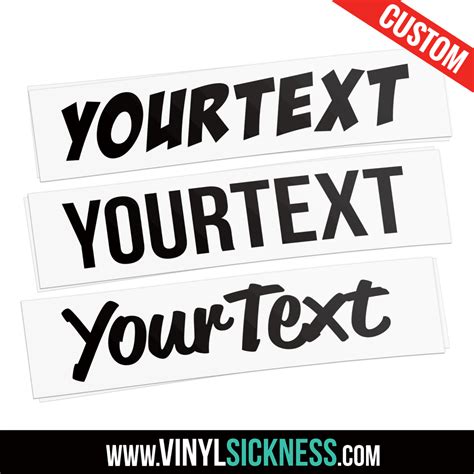 Custom Vinyl Text Decal Stickers Vinyl Sickness
