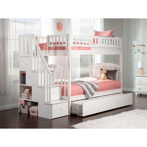 Westbrook Staircase Bunk Twin Over Twin With Twin Size Urban Trundle