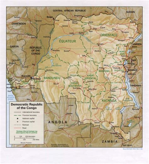 Rd congo), the droc, the drc, or simply either congo or the congo, and formerly zaire, is a country in central africa. Karte Demokratische Republik Kongo (Reliefkarte ...