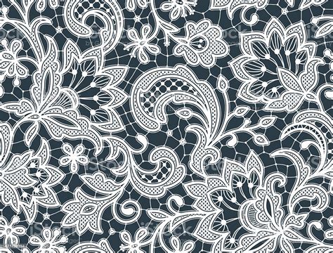 White Lace Seamless Pattern Gray Background Stock Illustration ...