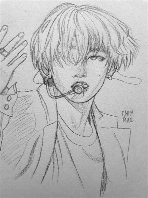 So about a week ago a friendshe doesnt want me to introduce her name and username so im gonna say it of mine here requested me to draw all bts members in anime version. #bts #KimTaehyung #Btsfanart #V #Tae #Drawing #sketch #desmoniun ⚘⚘©chimmiou | Bts drawings ...