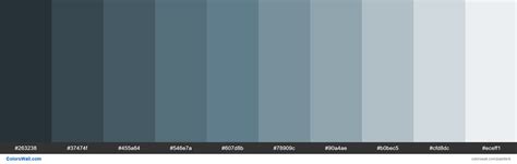 Blue Grey Palette Materialize Css Hex Rgb Codes