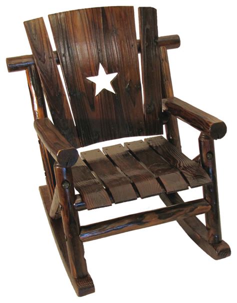 Choose your upholstery, stain, etc. Leigh Country Rocking Chair, Char-Log, Junior, Star Cutout ...