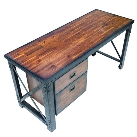 Duramax Jackson 62 Industrial Metal And Wood Desk With Drawers