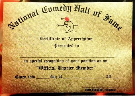 National Comedy Hall Of Fame® Admission Ticket National Comedy Hall